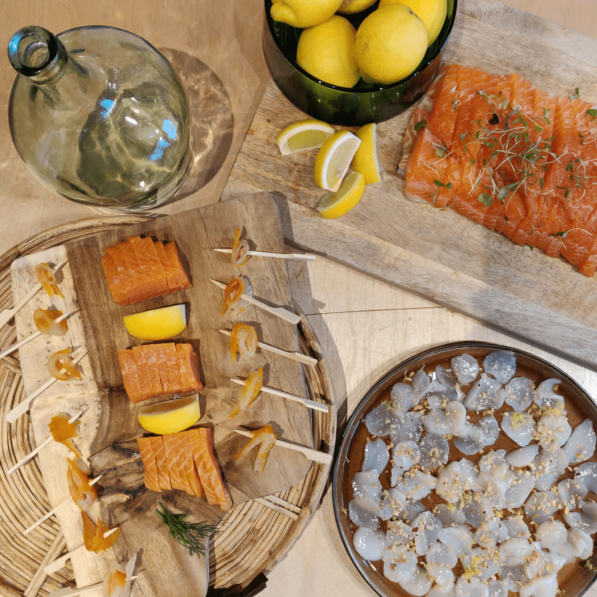 Traiteur événementiel avec buffet sur les produits de la mer de notre artisan Les Iodés.